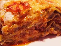 Lasagne with sausages and eggs