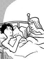 Drawing: a man and a woman in bed