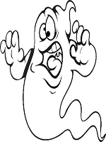 Drawing: a frightened ghost